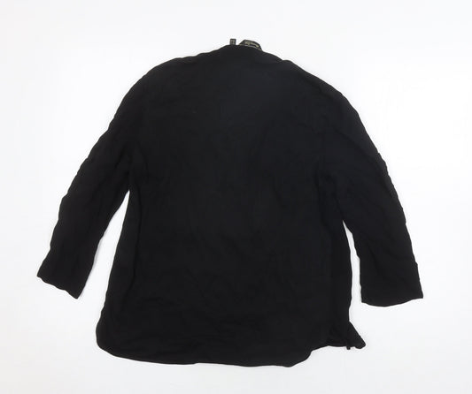 Womens UK Size 12 Massimo Dutti Black Basic Blouse