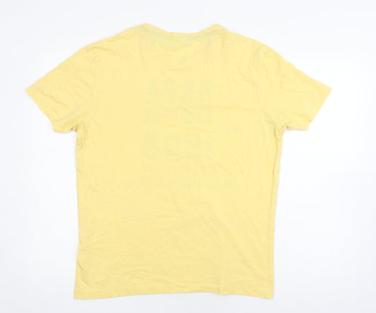 U.S. Polo Assn. Men's Yellow L T-Shirt Logo Print