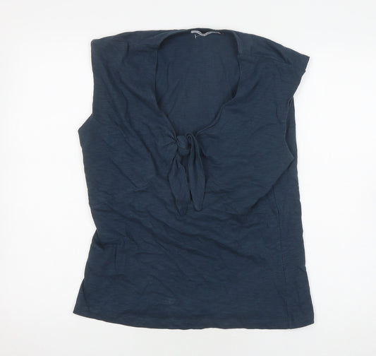 Womens UK Size 12 Alice Collins Blue Basic T-Shirt