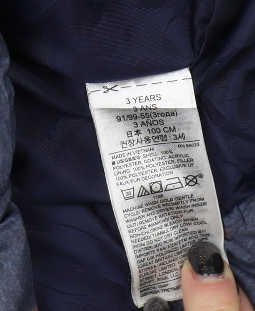 Gap Girls Blue Star Puffer Jacket, 3 Years, Winter Coat