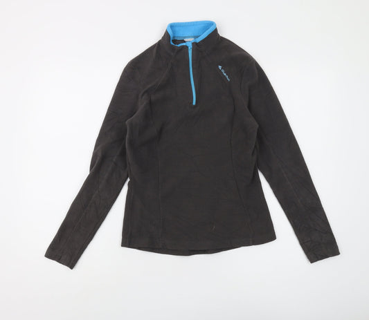 Additional front view of Decathlon unisex black pullover fleece sweatshirt, size 10