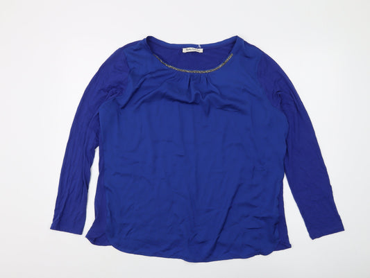 Womens UK Size 16 Betty Barclay Blue Basic Top