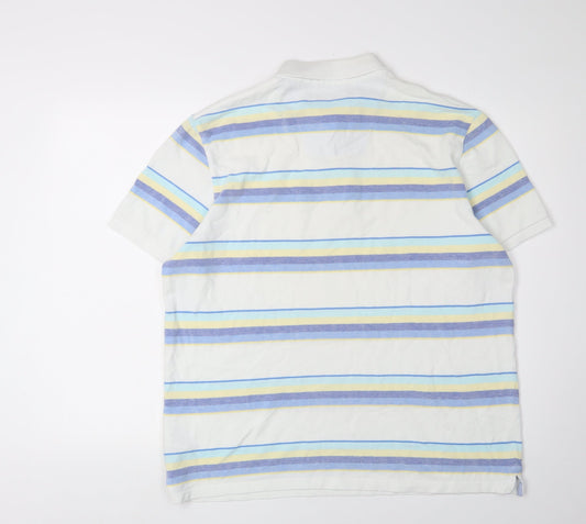 BHS Men's Multicoloured Striped Polo L
