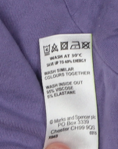 Womens UK Size 16 Marks and Spencer Purple Basic T-Shirt