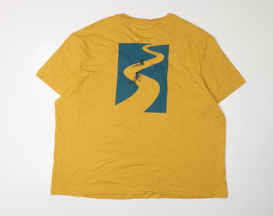 Marks and Spencer Yellow Sports T-Shirt, 3XL, Graphic Print