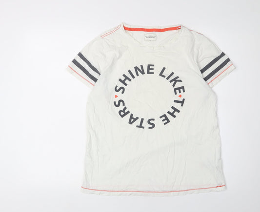 Womens UK Size 12 NEXT White Ringer T-Shirt
