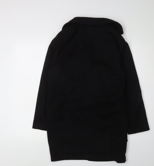 Womens UK Size 8 Topshop Black Overcoat