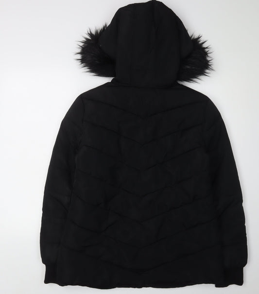 Womens UK Size 10 Miss Selfridge Black Puffer Jacket