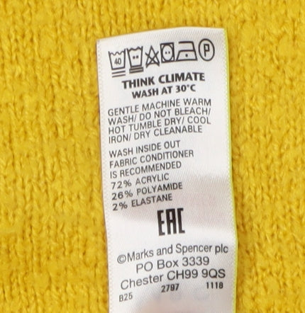 Womens UK Size S Marks and Spencer Yellow Pullover Jumper