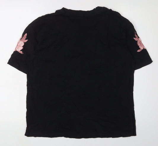 Womens UK Size 10 ASOS Black T-Shirt
