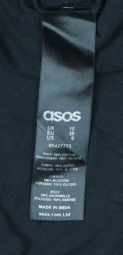 Womens UK Size 10 ASOS Black T-Shirt