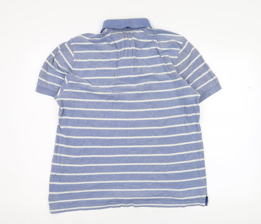 Newport Blues Men's Blue Striped Polo Shirt Size 12