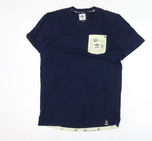 Additional front view of Adidas Blue Casual T-Shirt, unisex s, crew neck