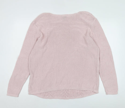Gap Women's Pink Cable-Knit Jumper L Pullover