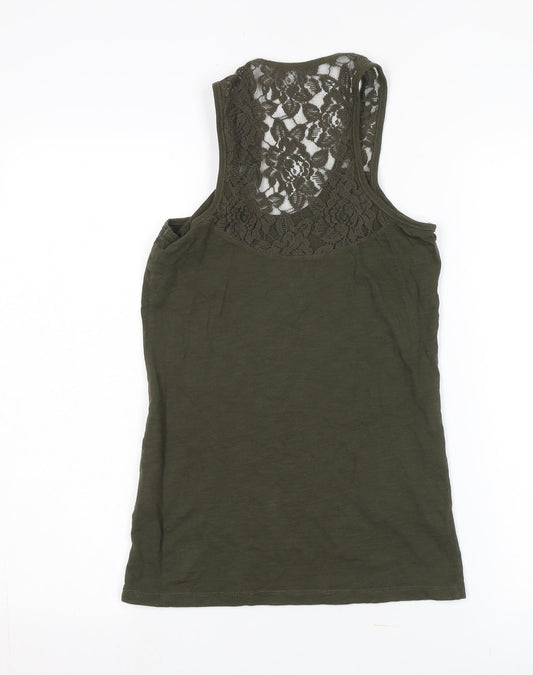 Womens UK Size 2XS Superdry Green Basic Tank
