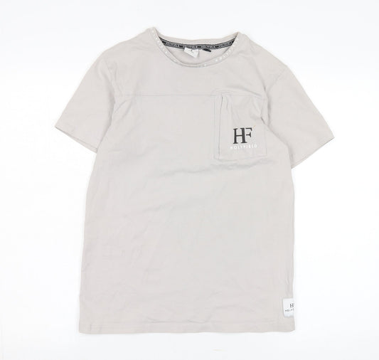 Additional front view of Holyfield Teens Grey M T-Shirt, Comfortable Crew Neck