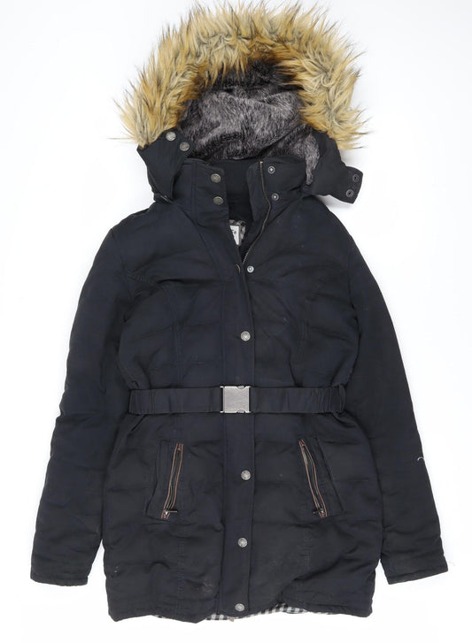 Womens UK Size 8 FatFace Black Puffer Jacket