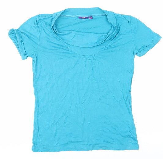 Additional front view of Mexx Women Blue XS Basic T-Shirt Scoop Neck Casual