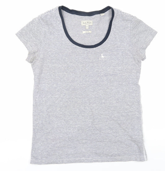 Womens UK Size 6 Jack Wills Blue Basic T-Shirt