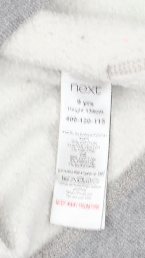 Next Boys Grey Full Zip Hoodie, 9 Years, Hooded & Pocketed