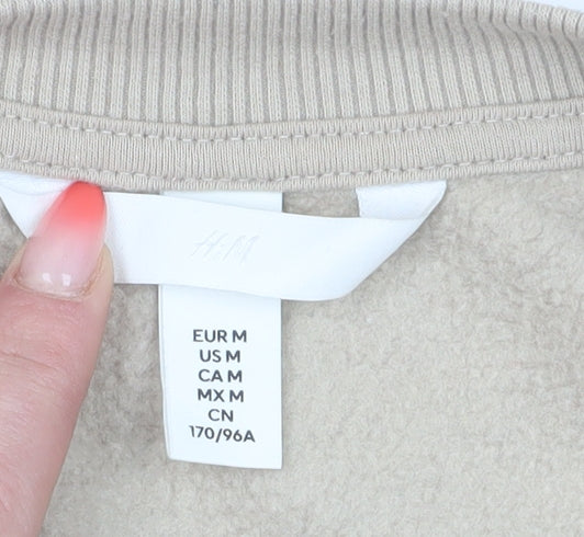 H&M Women's Beige Pullover Sweatshirt, Size 12