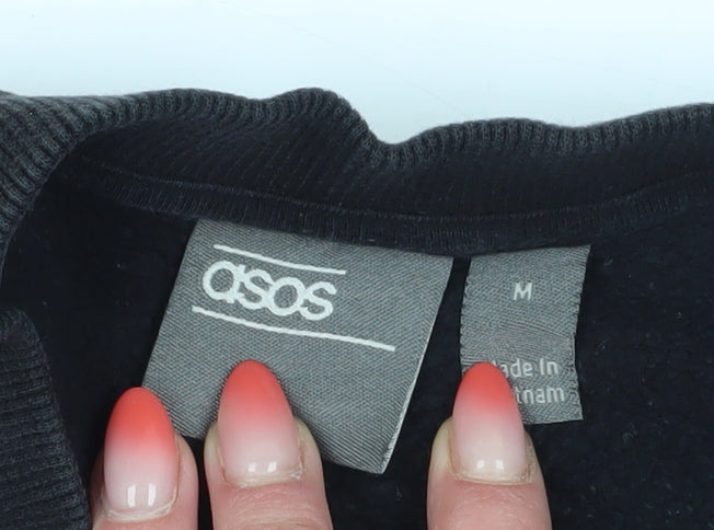 Unisex Adults UK Size M ASOS Black Pullover Sweatshirt