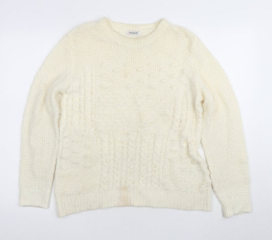 Damart Ivory Cable-Knit Jumper Women UK 10 Regular Fit