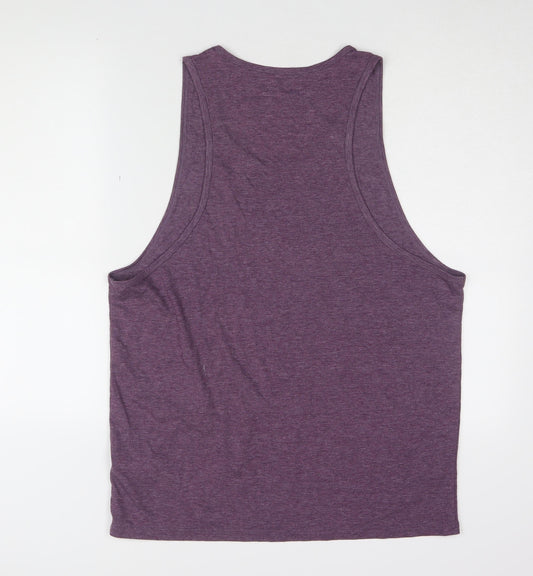 Topman Men's XL Purple Sleeveless Slim Fit T-Shirt