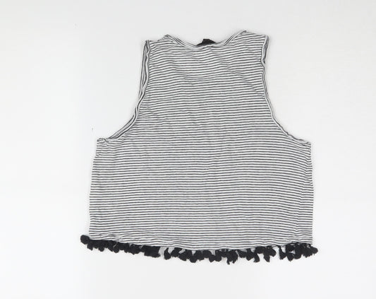 Womens UK Size 10 New Look Black Cropped Tank