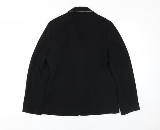 BHS Women's Black Suit Jacket UK Size 10 Notch Lapel