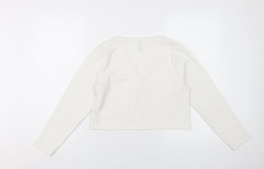 Womens UK Size 14 H&M White Cropped T-Shirt