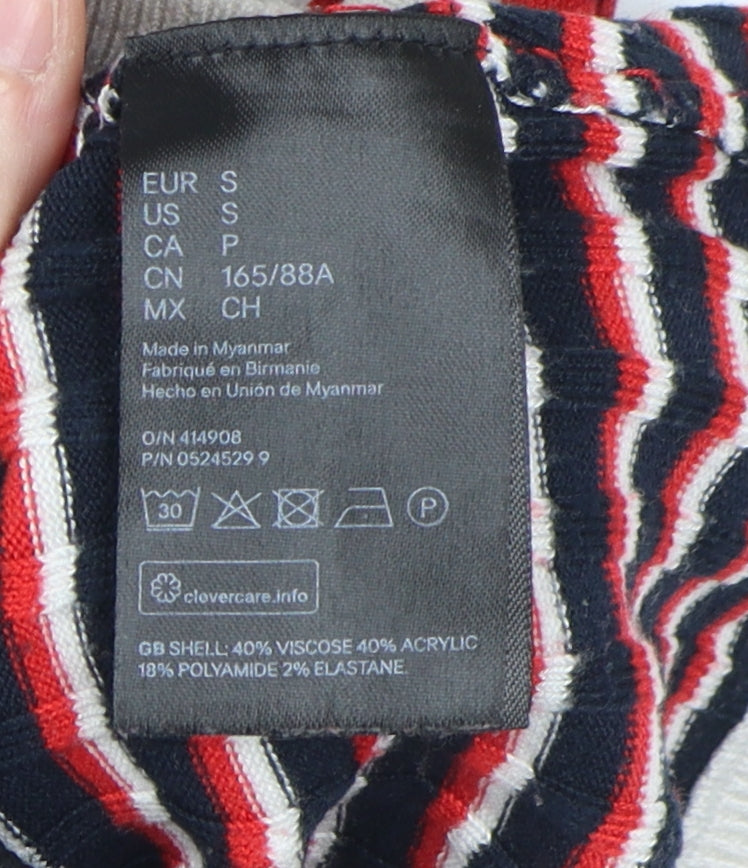 Womens UK Size S H&M Multicoloured Cropped Tank