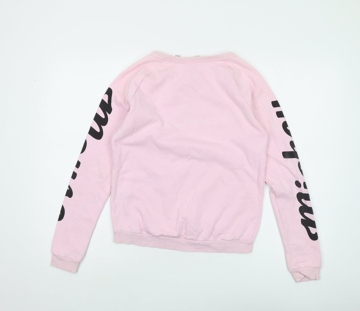 H&M Girls Pink Mickey Mouse Graphic Sweatshirt, Size 12 Years