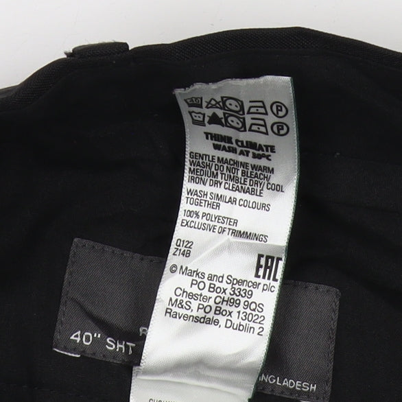 Marks and Spencer Men's Black Regular Fit Dress Pants 40