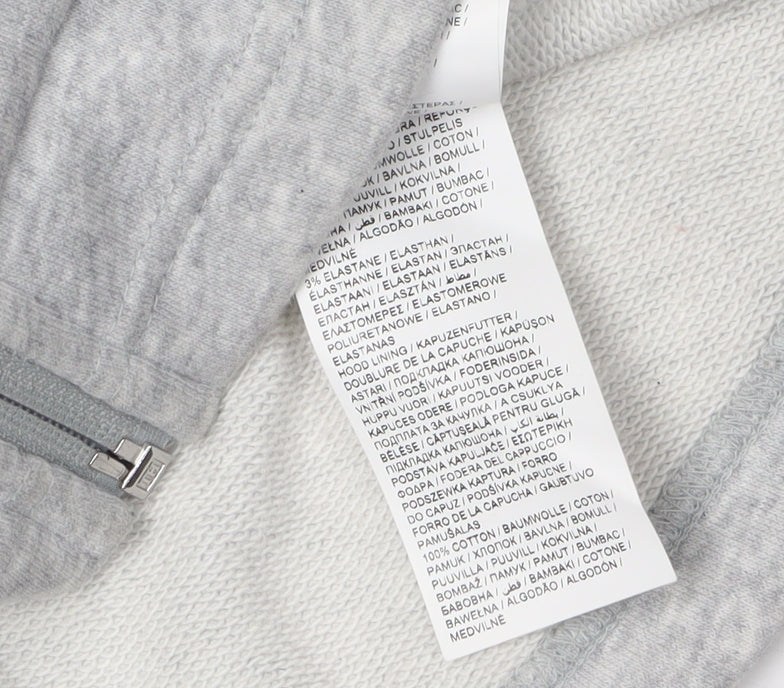 Brand and care label for Puma Grey Full Zip Hoodie unisex adults xl