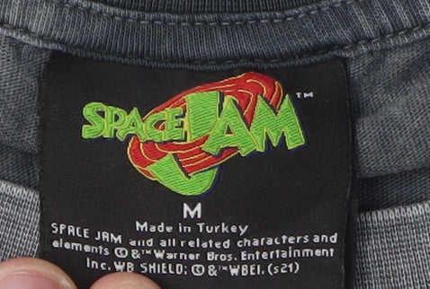 Space Jam Men's Grey Graphic T-Shirt - Medium