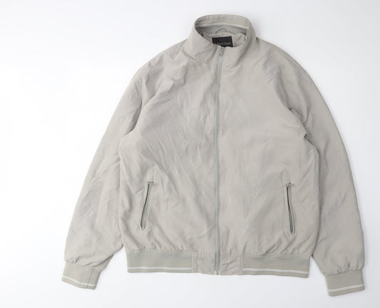 Mens UK Size L Aspen & Court Grey Bomber Jacket
