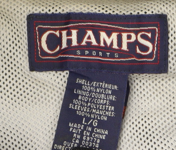 Mens UK Size L Champs Sports Grey Windbreaker Coat