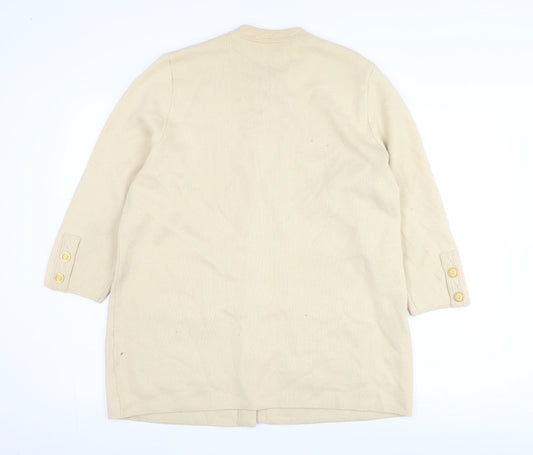 C&A Women's Beige Cardigan L Wool Mix 3/4 Sleeve