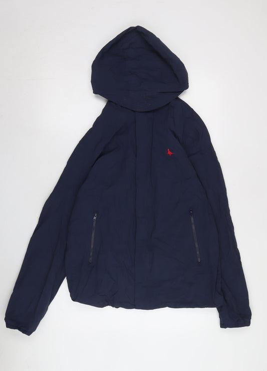 Additional front view of Jack Wills unisex blue windbreaker jacket m