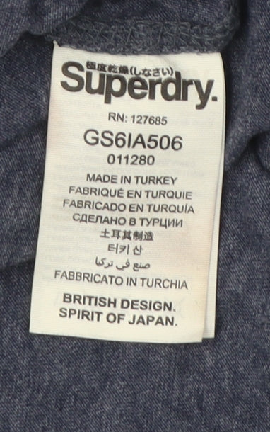 Womens UK Size 2XS Superdry Blue Basic Tank