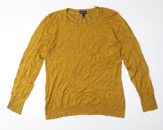 Womens UK Size L Long Tall Sally Gold Basic T-Shirt