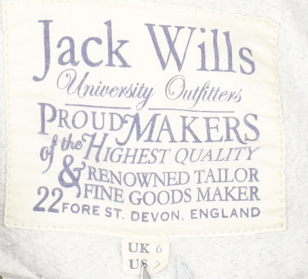 Womens UK Size 6 Jack Wills Grey Full Zip Hoodie