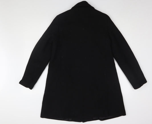 MNG Women's Black Classic Mid-Length Overcoat, Size S