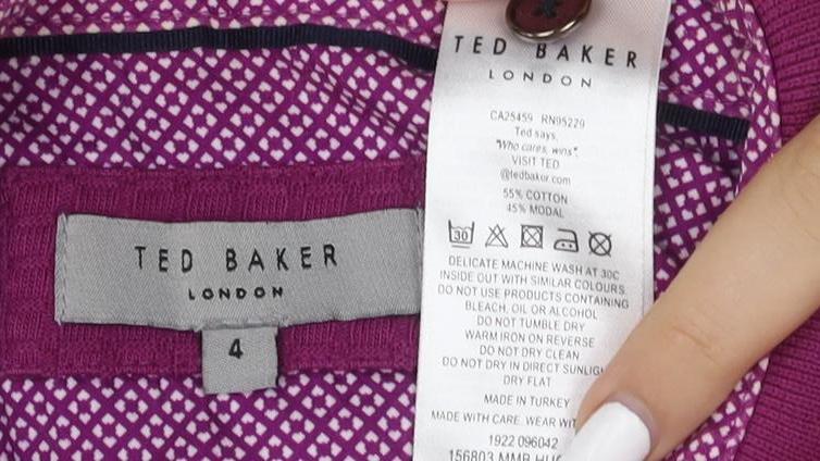 Ted Baker Men's Polo Purple L Cotton Blend Casual