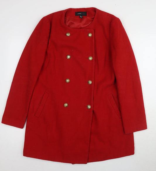 Womens UK Size 10 Mango Red Pea Coat