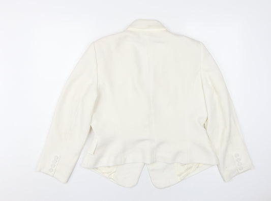Zara Woman Ivory Blazer Women Size 18 Notch Lapel