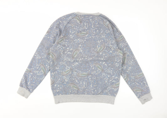 Topman Men's Grey Paisley Pullover Sweatshirt - M
