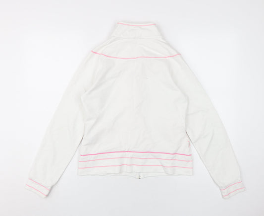 Puma Women's White Full Zip High Neck Sweatshirt UK 12