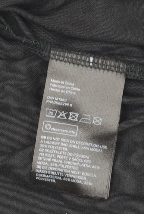Womens UK Size 8 H&M Black T-Shirt